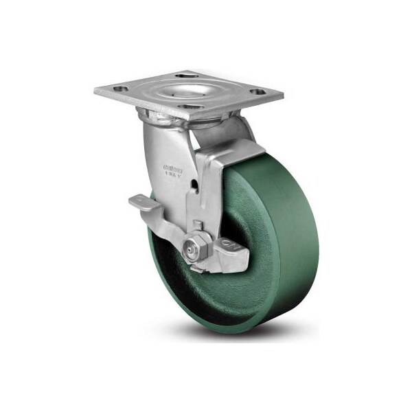Colson 4 Series Swivel Plate Caster 4.06109.139 BRK7 Cast Iron Top Lock Brake 6" Dia. 1200 Lb. 4.06109.139 BRK7 - main